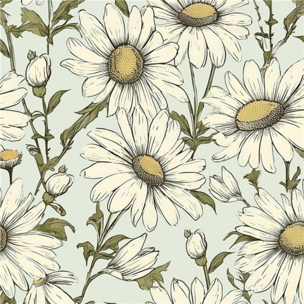 Boho Peel and Stick Wallpaper Floral Daisy Vintage Removable Vinyl Wall Decor